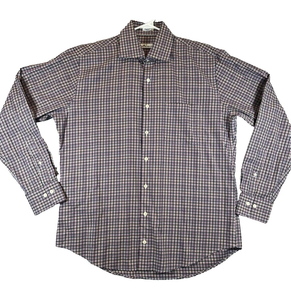 PETER MILLAR SHIRT CROWN EASE TRIBERG‎ MULTI CHECK LONG SLEEVE BUTTON LARGE